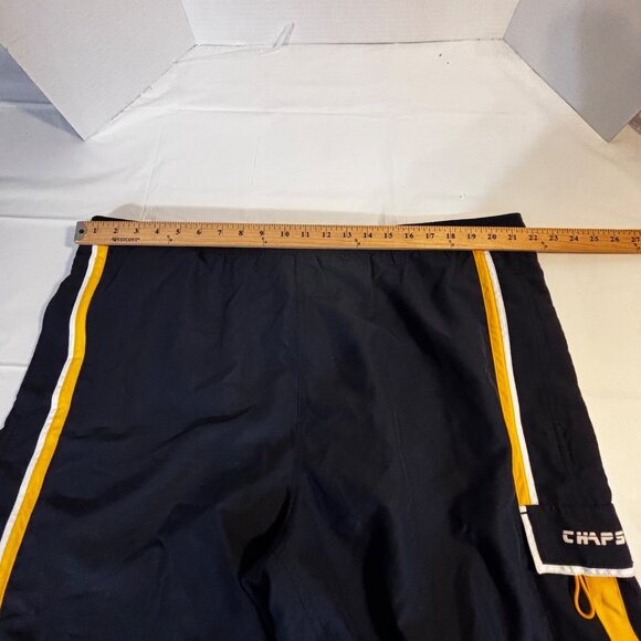 Chaps Men’s XL Black, Yellow, & White Swim Trunks With Drawstring & Pockets - Picture 7 of 9